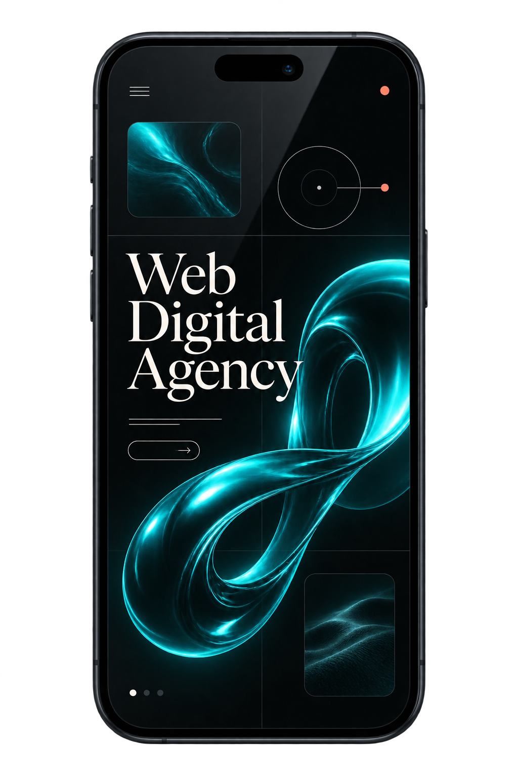 Site da Loop Web Digital exibido em um celular